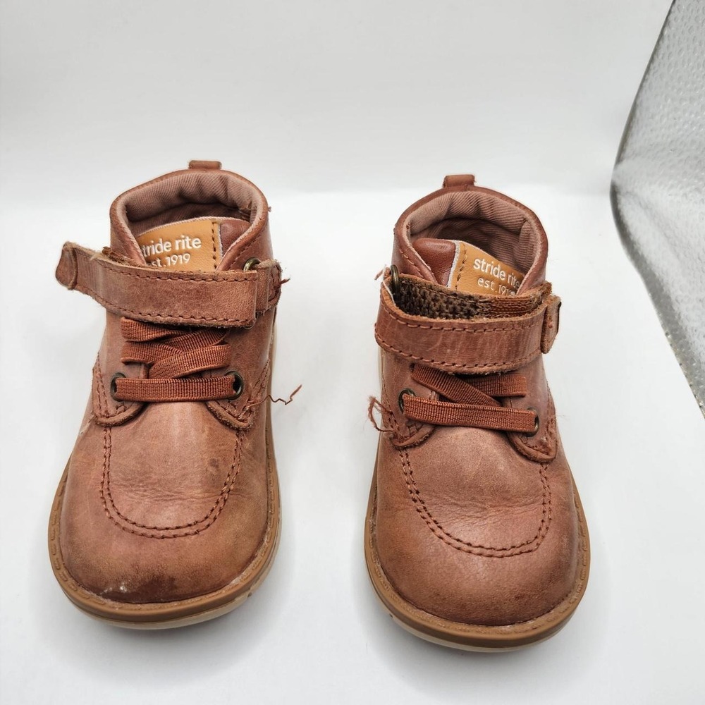 Stride Rite SRT Quinn Toddler Brown Leather Ankle Boots Size 4W